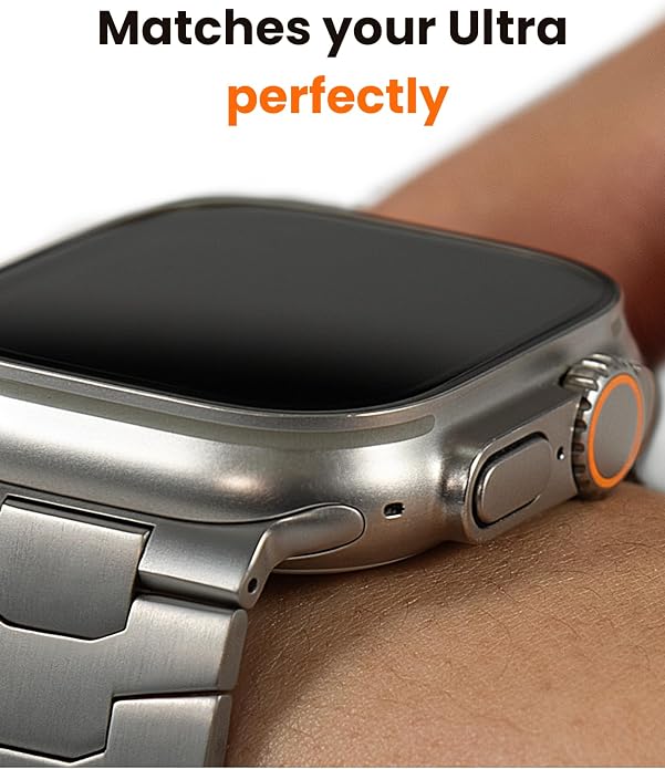 Titanium Watch Band AGIS01- Fits Apple Watch ULTRA 3/2/1 (49mm) - Adjustable Titanium Apple Watch Band with DLC Coating, Lightweight & Durable Strap for Men - Premium Color Matching Band