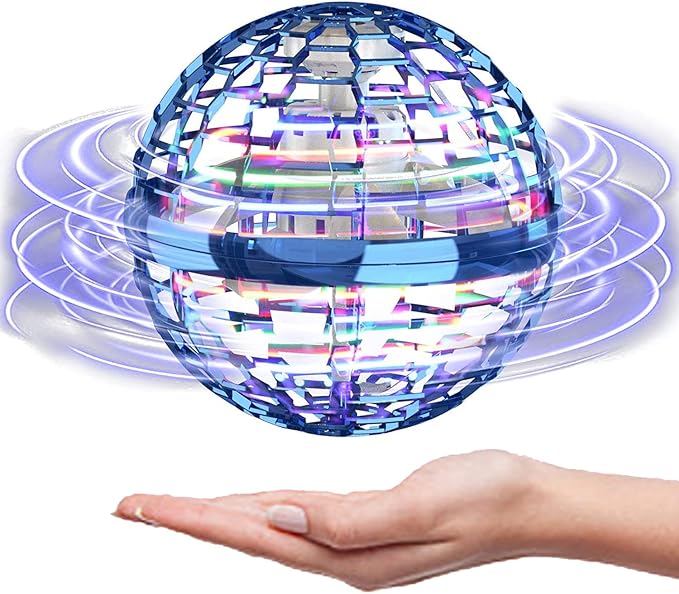 Magic Flying Orb Ball with Lights,UFO Hand Operated Mini Drone for Kids,Galactic Fidget Spinner Boomerang Hover Balls,Indoor Outdoor Toys,Cool Birthday Gifts for 6 7 8 9 10+ Year Old Boy Girl Teens
