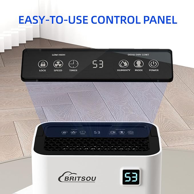 50 Pints Dehumidifier for Basement and Bedroom, Covers 3500 Sq.Ft with Drain Hose, Smart Operation with 3 Modes - Ideal for Home, Bathroom, Garage.