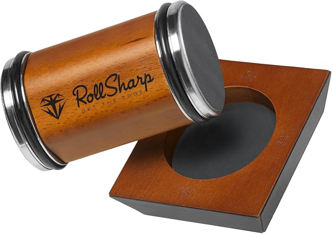 Rolling Knife Sharpener made easy with 2 Diamond Discs & 4 Magnetic Angles 15°/18°/20°/22° for All Kitchen Knife Set, Birthday Gifts for Men & Women