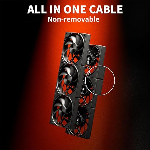 upHere 360mm All-in-One Computer Case Fan with PWM 4-Pin Interface High Performance Cooling Low Noise for Enhanced PC Cooling U3K3