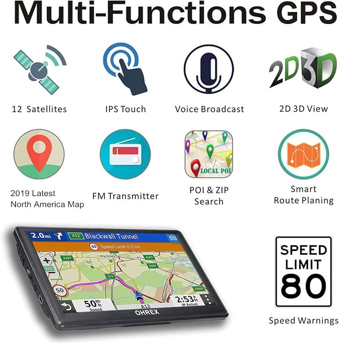OHREX N900 Truck GPS Commercial Drivers 2026, Trucker GPS for Semi Truck, 9 inch GPS Navigator for Car, Lifetime Free Maps Updates, Custom Truck Routing