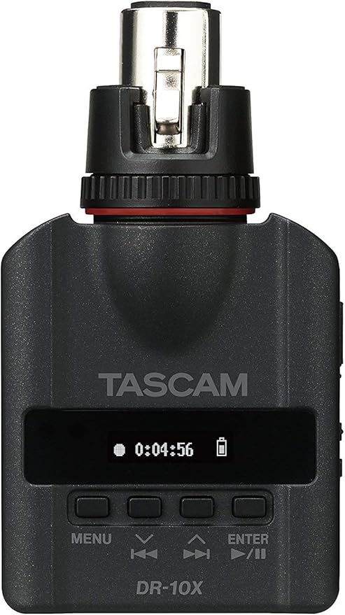 TASCAM XLR Micro Audio Portable Digital Recorder for XLR Microphones, Voice Recorder, Interview and News Gathering, Black (DR-10X)