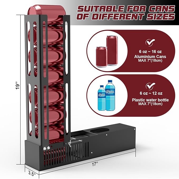 Electric Aluminum Can Crusher, Automatic Can Crushers for Recycling 8oz, 12oz & 16oz Cans, Fill 8 cans at a Time, for Recycling Aluminum Seltzer, Cola, Beer Cans