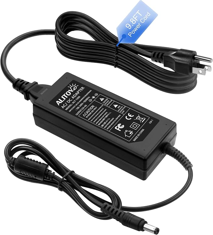 ALITOVE 12V DC Power Supply 72W AC Adapter AC 100~240V 50-60hz to 12 Volt 6A 5A 3A Transfomer Converter 13.4FT Power Cord 5.5x2.5mm 2.1mm Plug for LED Strip Light CCTV Security Camera PC Monitor