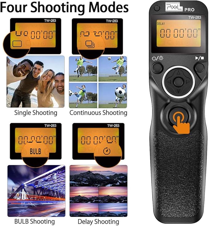 Remote Shutter Release Compatible for Nikon, Wireless Shutter Release Timer Remote Control Pixel TW-283 DC0/DC2 Compatible for Nikon D5200 D5300 D7100 D850 D800 D750 D610