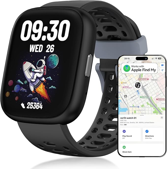 Fitness Tracker Watch, No APP/Phone Required Pedometer Watches Compatible with Apple Find My, Heart Rate, Sleep Monitor Calories Step Counter Stopwatch Waterproof Gifts