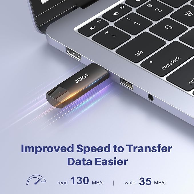 JOIOT 128GB USB C Flash Drive Dual USB 3.0 Flash Drive Type C + USB A Portable Type-C Flash Drive 2-in-1 USB-C Thumb Drive for Smartphone Tablet Computer Mac iPhone 15 Black