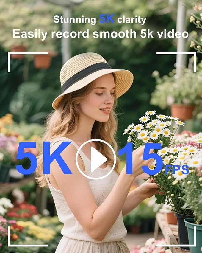 5K Digital Camera for Photography with WiFi, 75MP Ultra HD Vlogging Camera for YouTube with 3" 180° Flip Screen,18X Zoom Autofocus Compact Cameras for Beginners Teens with 64GB SD Card.
