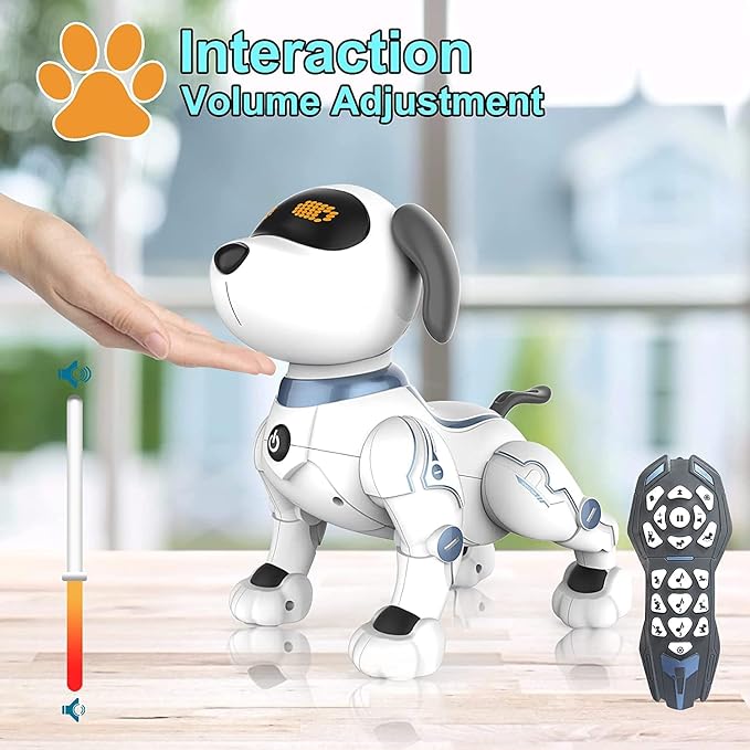 okk Robot Dog for Kids, Remote Control Programmable Robot Toy Dog, Smart Dancing Walking Puppy, Interactive Voice Control Toys, Electronic Pets Gift for Boys Girls