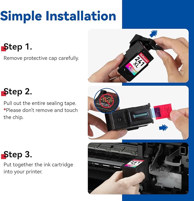 PG-240XL CL-241XL Ink Cartridge Replacement for Canon 240XL 241XL combo pack 240 241 High Yield for PIXMA MG3620 MG3600 MG3520 TS5120 MG2120 MG2220 MG3220 MX372 Printer Ink Cartridge(1 Black 1 Color)
