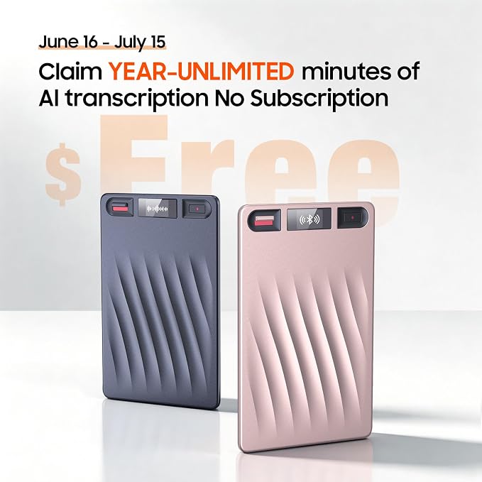AI Voice Recorder, Professional Voice Activated Recorder with AI Transcription & Summarize, 64GB Storage, 30H Battery, Noise Cancellation and AI Note Taker for Meetings and Interviews & calls