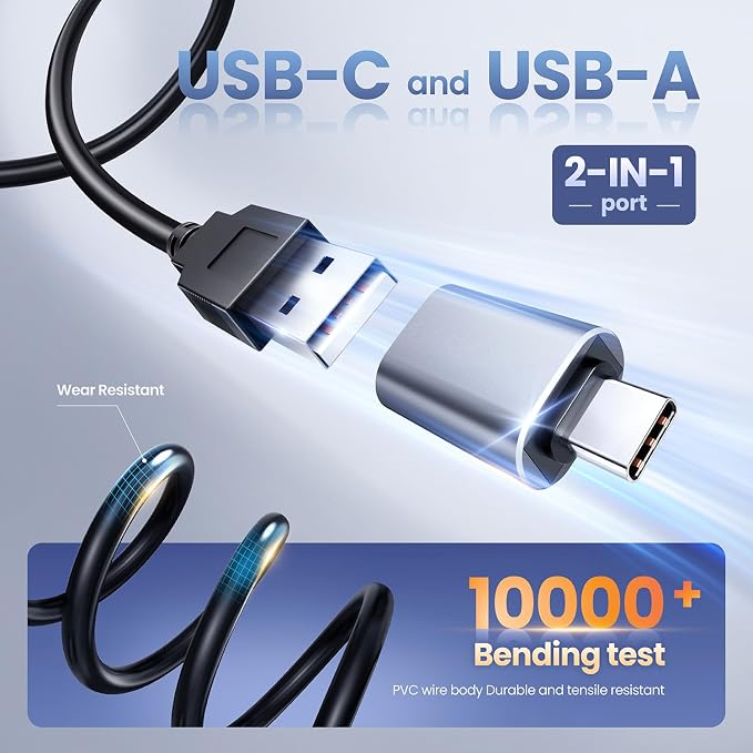 ineo USB Fingerprint Reader for Windows 10/11, Windows Hello, One-Touch Login & Screen Lock, Plug & Play, Password-Free, 5ft Cable [Not for Mac]