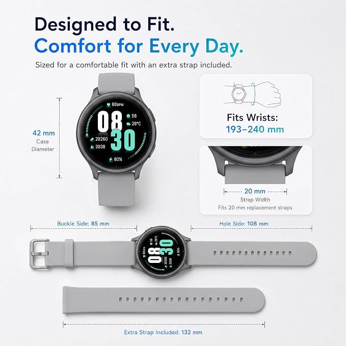 Smart Watch for Men Women (Answer/Make Call), 1.65" HD Fitness Tracker with Heart Rate/SpO2/Sleep Monitor, Pedometer, 110+ Sports Modes, 3ATM Waterproof, 7-Day Battery, for iOS Android