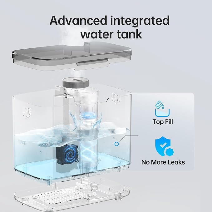 Humidifiers for Bedroom, 4L Top Fill for Large Room, 32H Runtime, Quiet Ultrasonic Cool Mist Humidifier for Home, Indoor, Baby Nursery, Plants, Easy to Clean & Fill, White