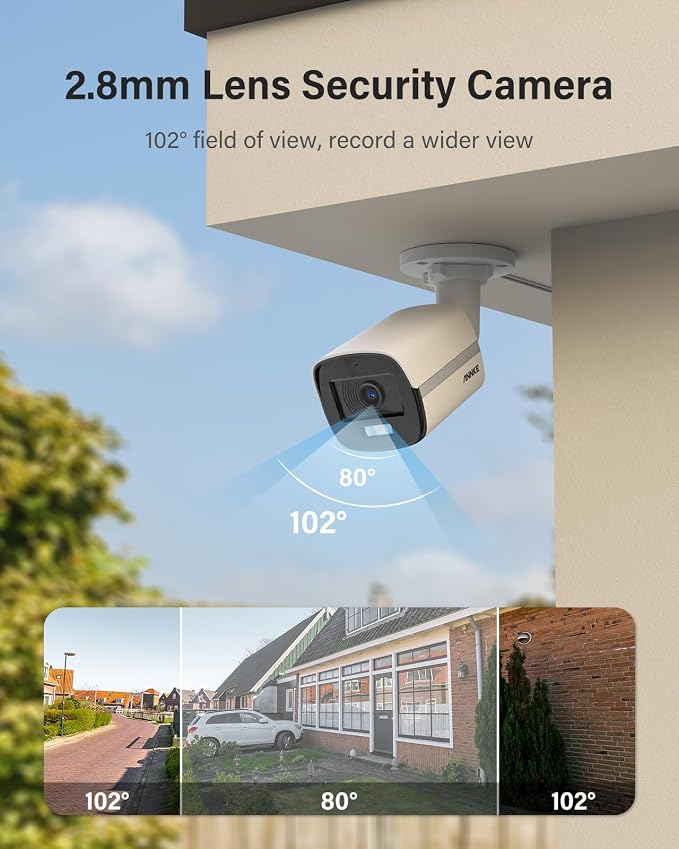 ANNKE 3K Add-On Security Bullet Camera with Full Color Night Vision, 4-in-1 TVI/AHD/CVI/CVBS CCTV Surveillance Wired Cam with Built-in Mic, 2.8mm Lens, IP67 Weatherproof, (Cable & Adapter Included)