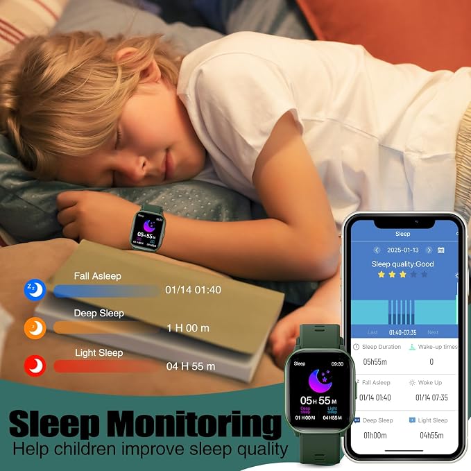 meoonley Kids Watch for Girls Boys with IP68 Waterproof, Girls Watch with 19 Sports Modes, Sleep Tracking, Pedometer, Stopwatch, Kids Activity Tracker, Birthday Gifts for Girls Age 6-15 Years Old