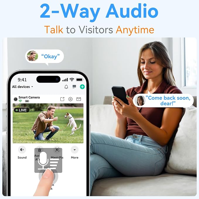 Thybro Magnetic Security Camera 2Pack: No Drill Install 1Min 12KG Pull for Iron Door Refrigerator - Connect Wi-Fi 10S No Lag Indoor Wireless