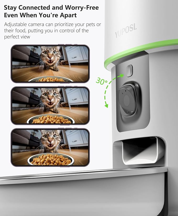 Automatic Cat Feeders with Camera - 5G WiFi App Control 1080 HD+Automatic Cat Feeders - 16cup/136oz