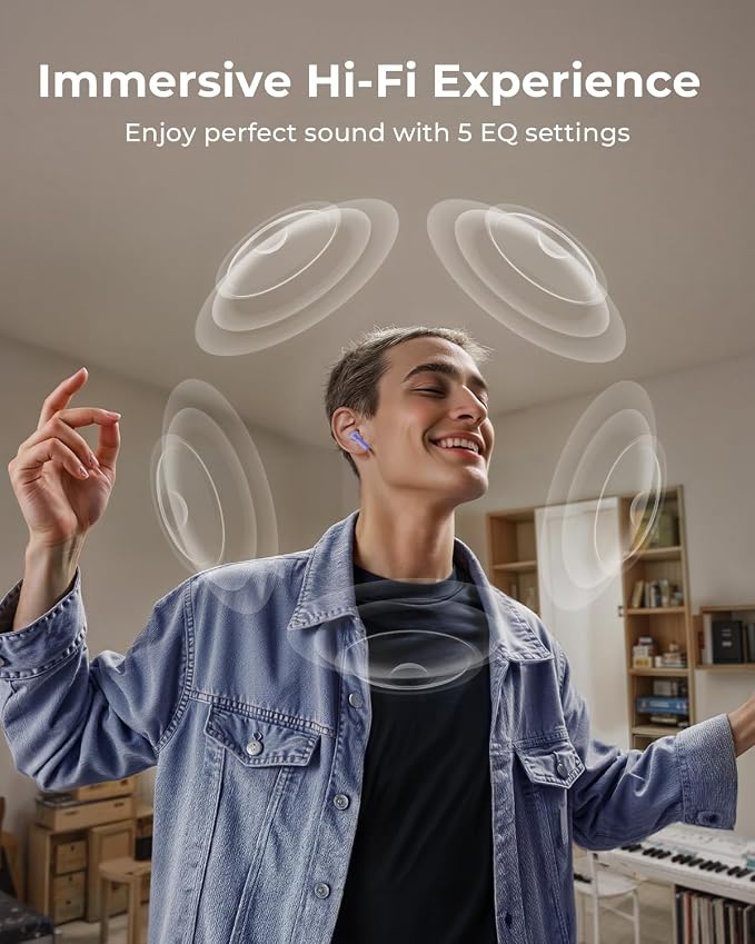 Wireless Earbuds with Smart Touchscreen Case, Bluetooth 6.0 Ear Buds with AI Noise Cancelling Calls, 40H Playtime Stereo Headphones, IPX7 Waterproof Earbuds for Workout, Travel, iPhone,Android,Purple