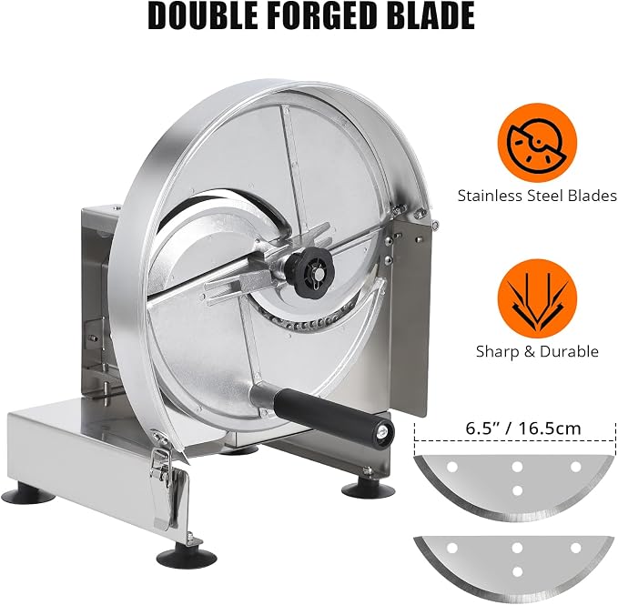 Commercial Vegetable Fruit Slicer, 0.2-10mm Adjustable Thickness, Stainless Steel Manual Vegetable Cutter Machine for Slicing Fruit Potato Lemon Onion Cabbage Tomato