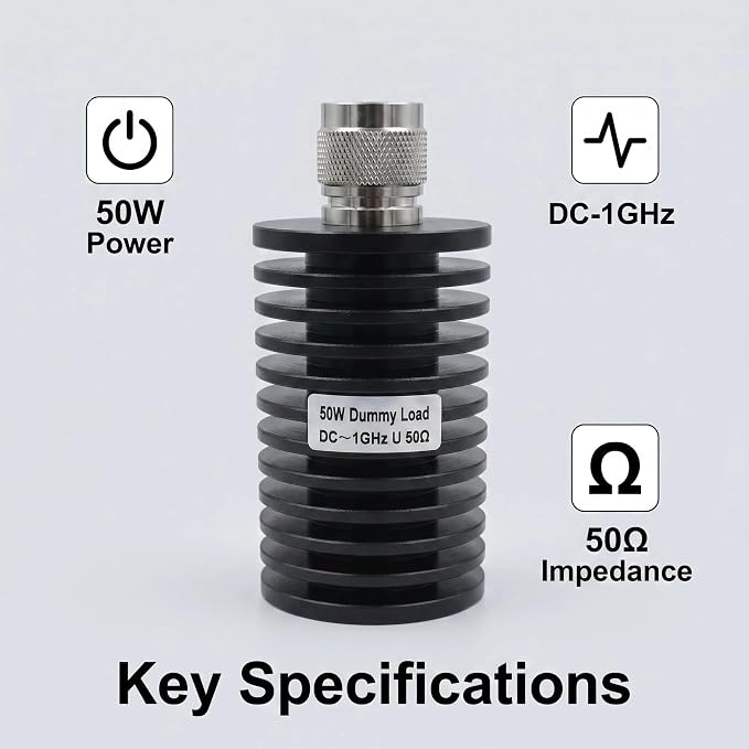 BECEN 50 Watt PL259 Dummy Load - 50 Ohm UHF Dummy Load for Ham Radio, DC to 1.0Ghz Lower VSWR 50 Watt PL259 Termination Load for Antenna Testing, SWR Measurement, and Radio Transmitter (50 Watt)