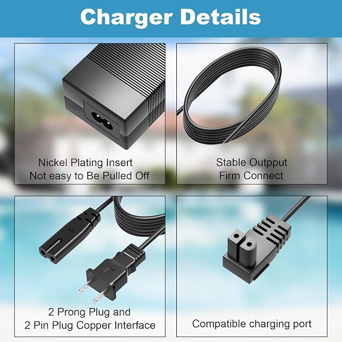 26V Charger for Seauto Crab CR and Zyerch SAT30 Robotic Pool Cleaner Compatible with 21.6V Battery Pool Cleaner Power Adapter Cord