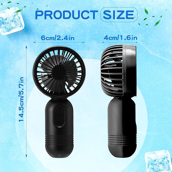 Rossesay 36 Pcs Mini Portable Fan Bulk Cute Handheld Lightweight Small Little Personal Hand Eyelash Fan 3 Speeds USB Rechargeable for Women Men Indoor Outdoor Makeup Travel (Black)