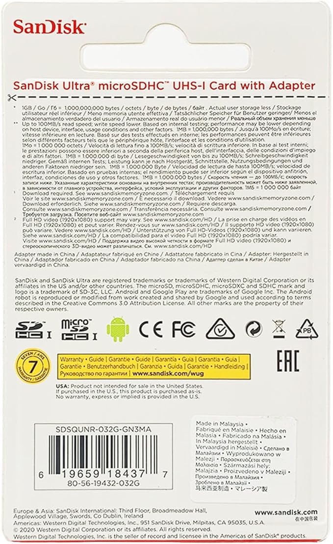 Made for Amazon SanDisk 32GB microSD Memory Card for Fire Tablets and Fire -TV