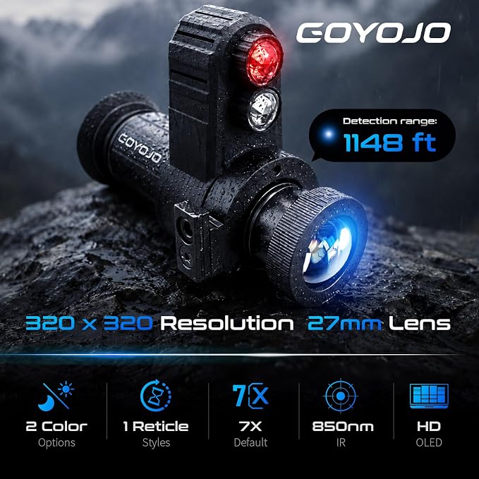 Head-Mounted Night Vision Monocular Goggles with Elastic Head Strap, Default 7X Magnification, Digital Infrared NVG Equipment 1148FT Range with 1.54in HD Screen, Rechargeable for Ghost Hunting Camping