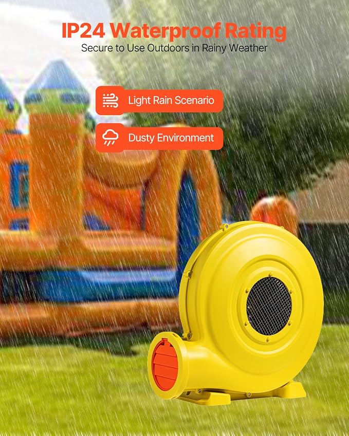 VEVOR Inflatable Blower, Electric Air Blower, Bounce House Blowing Pump, Commercial Corded Fan Pump for Castle Wate Slides Water Slide Bouncy Castle