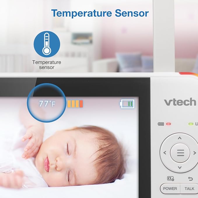 VTech Baby Monitor No WiFi, 2 Cameras & Remote Pan-Tilt-Zoom for Twins & Two Rooms – Hack-Proof, 17Hr Battery, 1000ft Range, Auto Night Vision, Temperature Sensor | VM924-2