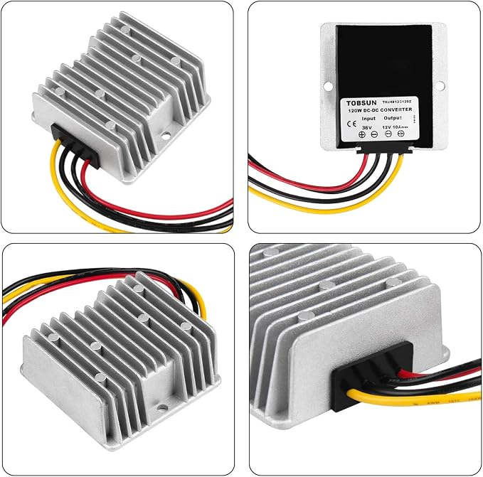 HOMELYLIFE DC Voltage Converter 36V Step Down to 12V 10A 120W Waterproof Voltage Regulator for Golf Cart LED Strip Light Power Supply Transformer