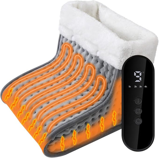 Heating Pad for Feet - Gray, Electric Foot Warmer Under Desk,9 Heat Levels & 4 Timer Settings - Ultimate Foot Comfort!Foot Heater