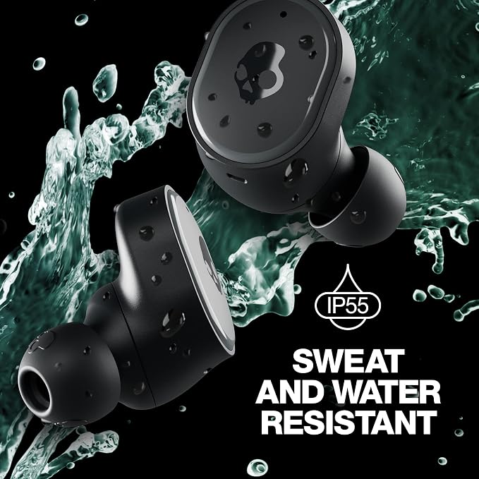 Skullcandy Sesh ANC Wireless Earbuds, Bluetooth Headphones, Noise Cancelling, Up to 46 Hours Battery with Charging Case, Sweat and Water Resistant, Microphone for iPhone Android - True Black