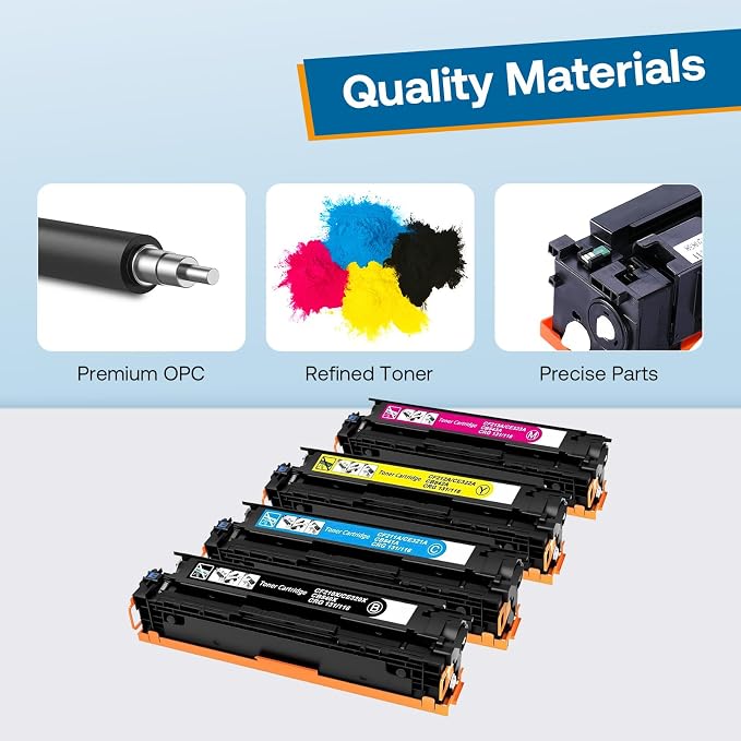128A Toner Cartridges High Yield Compatible for HP 128A CE320A CE321A CE322A CE323A Work with HP LaserJet Pro CM1415fn CM1415fnw CP1525n CP1525nw Printer (Black Cyan Yellow Magenta, 4 Pack)