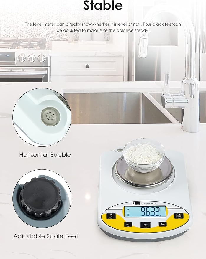 CGOLDENWALL Precision Lab Scale 500gX0.01g Analytical Electronic Balance Digital Laboratory Scale Precision Jewelry Scales Kitchen Precision Weighing Electronic Scales Calibrated 110V (500g, 0.01g)