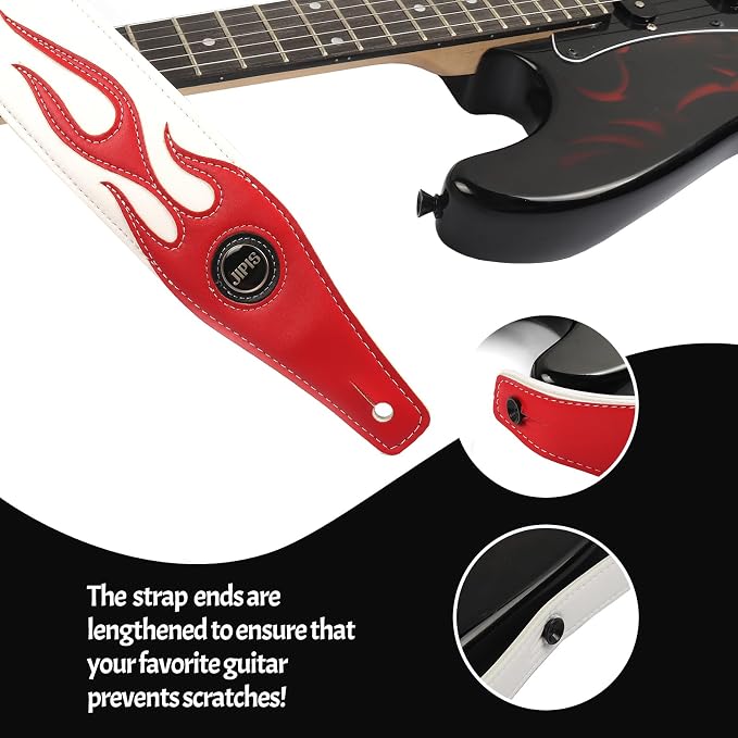 Handmade Retro Embossed Guitar Strap Super Soft Cowhide Leather Belt for Electric Acoustic Guitar Bass Guitarra Gig