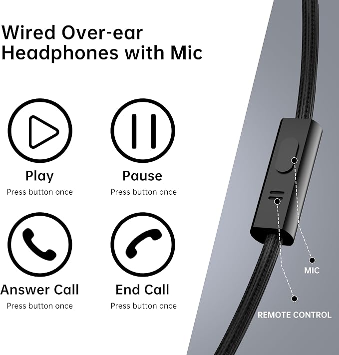Wired Studio Headphones with 32Ω, Professional Over-Ear Monitor Headset for Recording Mixing DJ Podcast Audiophile, Detachable Cables & Comfortable Protein Leather, Stereo for Computer Guitar Amp