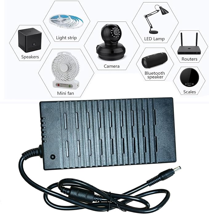 12V 15A AC to DC Adapter for 5050 3528 LED Strip Light Driver CCTV Cameras 3D Printer Security System LCD Monitor,12 Volts 15 Amps Power Transformer 5.5x2.5mm&5.5x2.1mm Pump Desktop AC to DC Converter