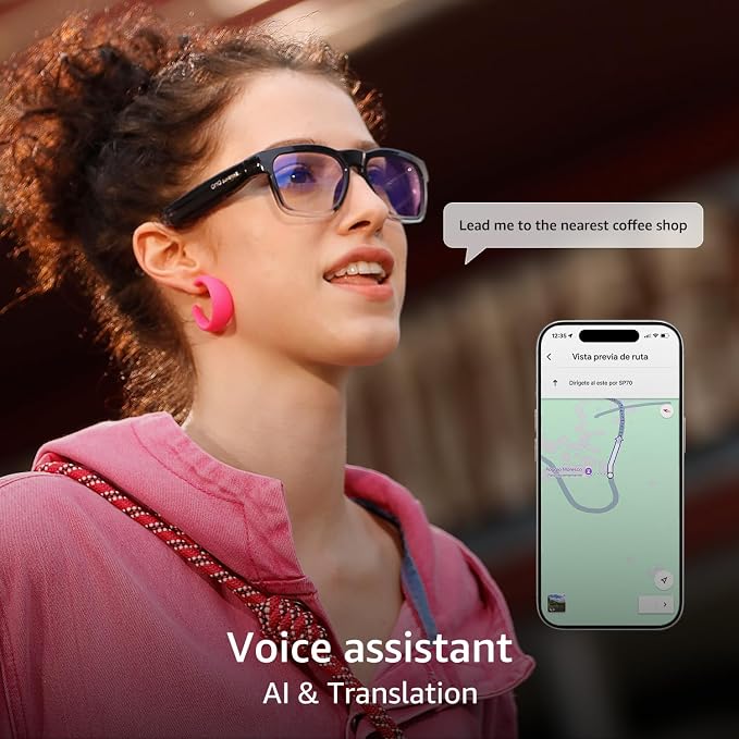 OHO Smart AI Glasses with Bluetooth Audio, Hands-Free Calling, High-Impact 2.0mm Photochromic Blue Light Blocking PC Lenses, Sweat Resistant