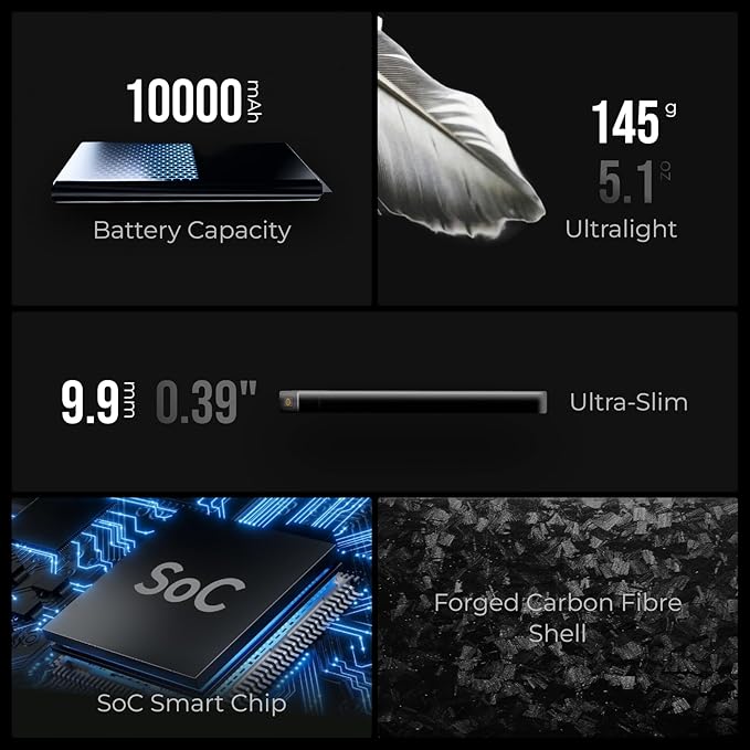 FLEXTAILGEAR 5000mAh Power Bank, Ultra-Lightweight Outdoor Portable Power Bank, Outdoor Travel Fast Charging Waterproof Carbon Fiber, Slim USB-C Power Portable Charger Battery Pack for Phones