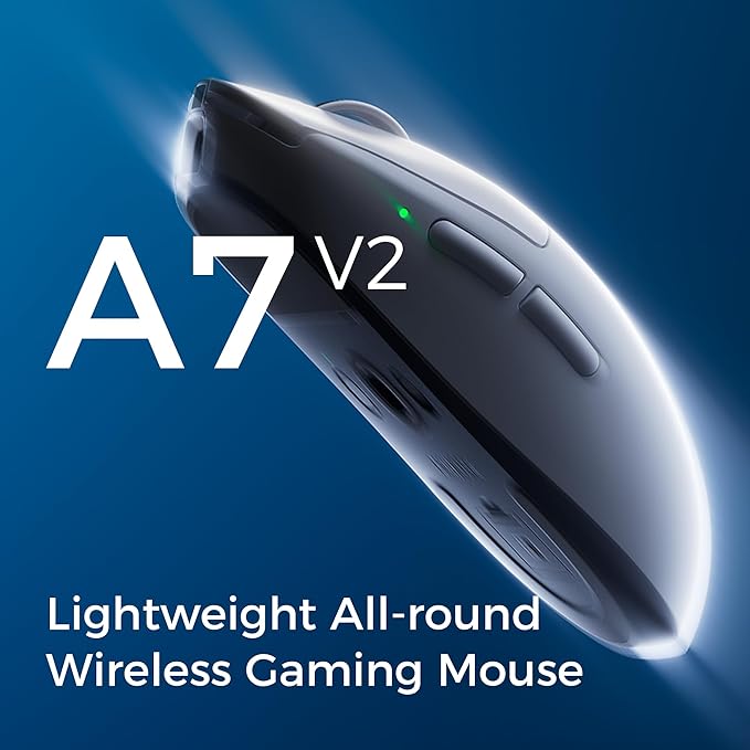 MCHOSE A7 V2 Pro Wireless Gaming Mouse, Tri-Mode Connection, 59 Grams, PAW3395 26K DPI Sensor, Wired 8K/Wireless 1K Polling - White