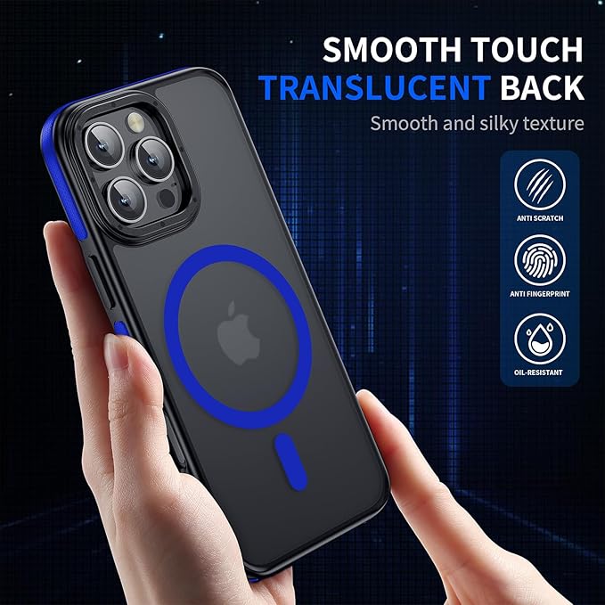 Strong Magnetic case for iPhone 16 Pro [10Ft Military-Grade Protection] Compatible with fit MagSafe Shockproof Slim Thin Cover 6.3 inch 16 Pro Phone case, Blue Bumper