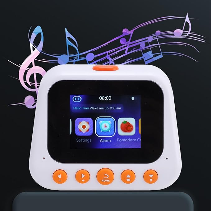 Eujgoov AI Intelligent Time Clock Voice Multifunctional Device Learning Robot and Reminder Type C Charging for Children Education
