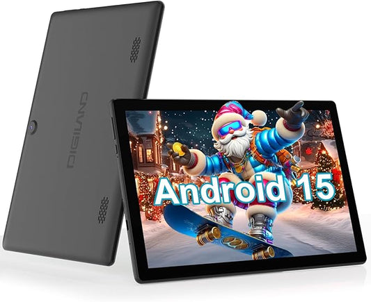 DigiLand 10.1 Inch Android 15 Computer Tablet,HD 800 x 1280 IPS Touchscreen Android Tablet,6GB RAM+32GB+256GB Expandable Storage,6000mAh Battery,Dual Camera,WiFi,BT 5.0,Best Gift