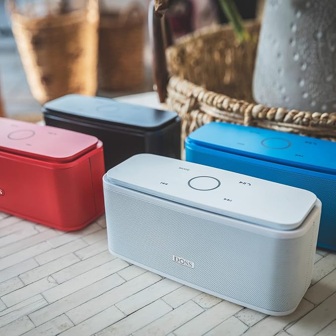 DOSS SoundBox Touch Wireless Bluetooth Speaker-12W HD Sound with Rich Bass, IPX5 Waterproof, 20H Playtime, Handsfree, for Gatherings, Home, Office, Outdoor, Travel-Upgraded