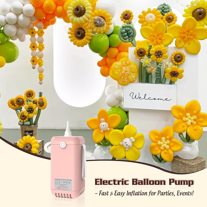 AXHJ Balloon Pump Electric Air Pumps, 2-in-1 Electric Air Balloon Pump，Balloon Inflator for 260q,Foil, Latex Balloons and Sport Balls