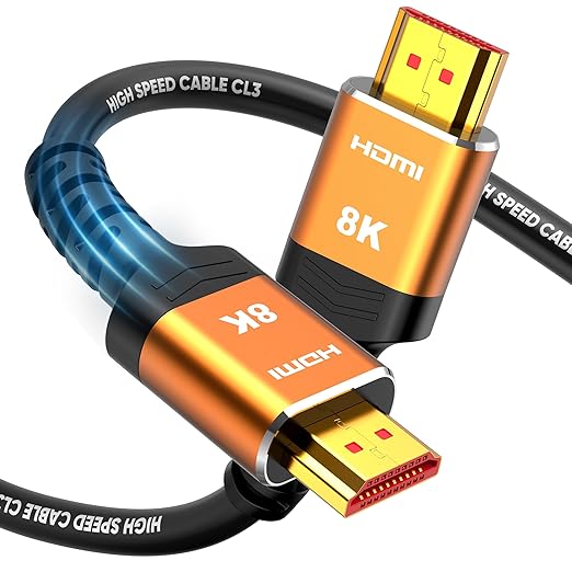 Highwings HDMI Cables 30FT Long, 8K Ultra High Speed HDMI 2.1 Cable [in-Wall CL3 Rated, 48Gbps] 8K@60 4K@120Hz/144Hz, HDMI Cord eARC HDCP 2.2 & 2.3, Compatible for XbX/S/HDTV/GPUs 30 & 40 Series