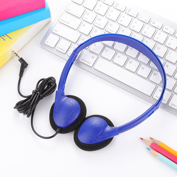 20 Pack Bulk Classroom Headphones for Students Kids School, Wholesale Headphones Class Set with 3.5mm Jack for Chromebook Laptop PC Computer(10 Mixed Colors)